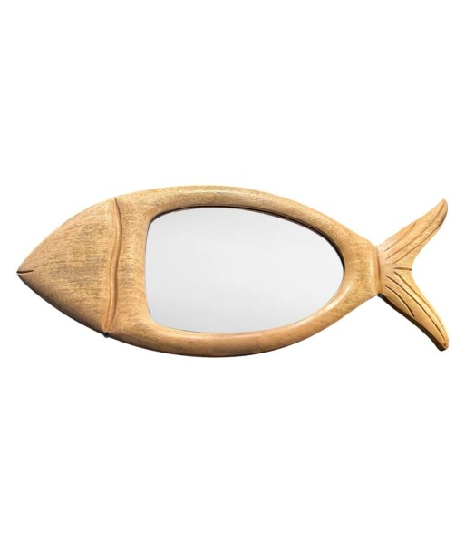 Espejo Decorativo Pez de Madera Mango, Diseño Único para Decoración Hogar, Ideal para Sala, Dormitorio, Estilo