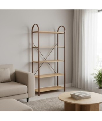 Estantería Moderna de MDF y Metal para Almacenamiento y Decoración, Estantería Auxiliar para Hogar y Oficina Estantería Moderna de MDF y Metal para Almacenamiento y Decoración, Estantería Auxiliar para Hogar y Oficina
