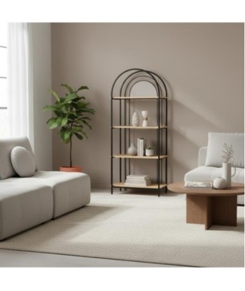 Estantería Moderna de MDF y Metal para Almacenamiento, Mueble Auxiliar para Hogar, Oficina, Decoración Contemporánea Estantería Moderna de MDF y Metal para Almacenamiento, Mueble Auxiliar para Hogar, Oficina, Decoración Contemporánea