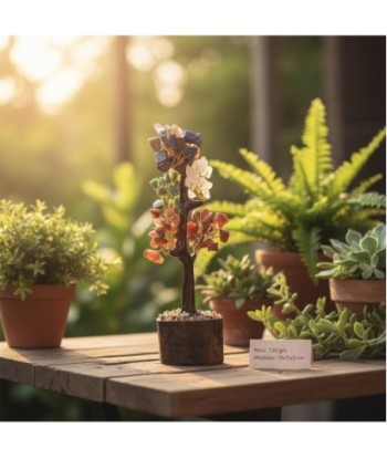 Árbol de la Vida Chakra con Piedras Preciosas - Figura Decorativa para Energía Positiva y Armonía en el Hogar