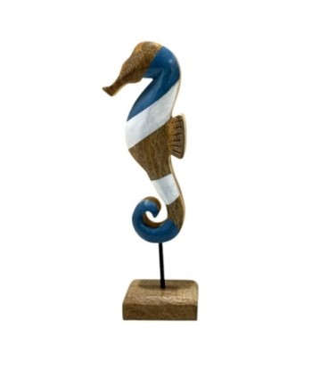 Decoración Marinera Caballito de Mar Azul, Figura de Madera, Adorno Náutico para Hogar, Oficina, Regalo Original