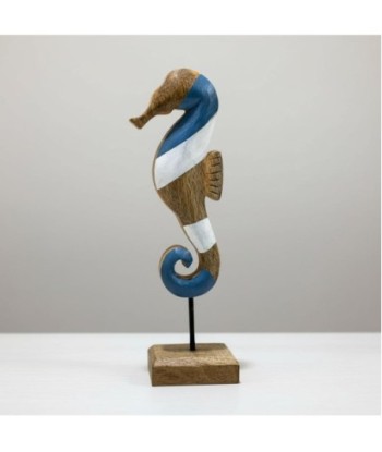 Decoración Marinera Caballito de Mar Azul, Figura de Madera, Adorno Náutico para Hogar, Oficina, Regalo Original
