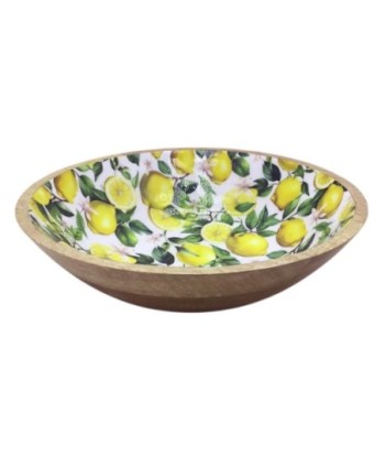 Cuenco de Madera Amarillo Grande para Decoración y Almacenamiento, Ideal para Hogar y Eventos, Diseño Moderno