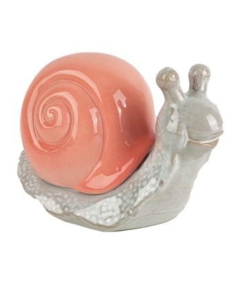 Figura Decorativa Caracol de Porcelana Roja - Adorno Bohemio para Hogar - Ideal para Regalo y Colección