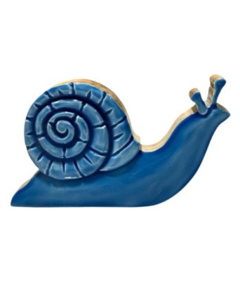 Figura Decorativa Caracol de Madera Azul, Estilo Marinero, Ideal para Decoración del Hogar, Regalo Original y
