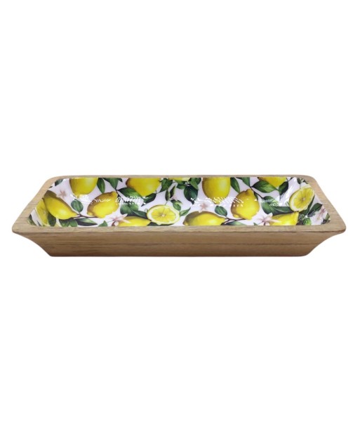 Bandeja decorativa de madera amarilla para servir, bandeja de desayuno y aperitivos, ideal para el hogar y eventos