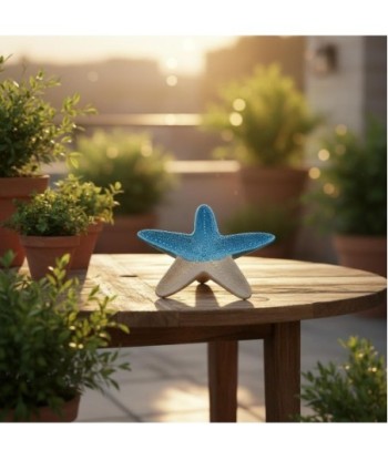 Decoración Marinera Estrella de Mar Azul Resina para Hogar y Oficina, Figura Decorativa Nautica, Detalle Acuático