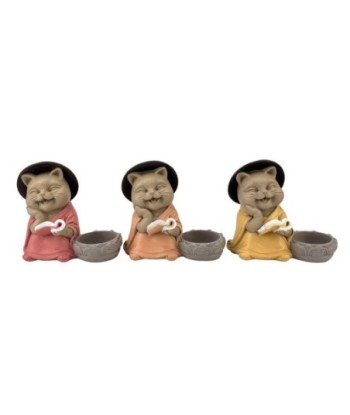 Gato Buda Portavelas Decorativo - Figura Zen para Meditación y Relajación - Ideal para Hogar y Oficina