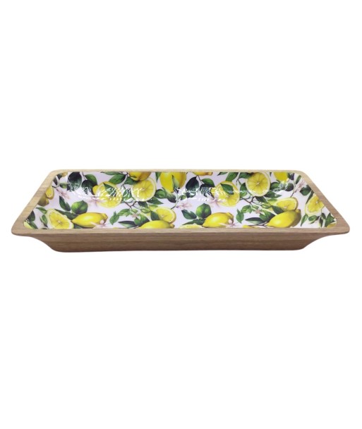 Bandeja pequeña de madera amarilla ideal para decoración y organización de espacios, funcional y versátil para