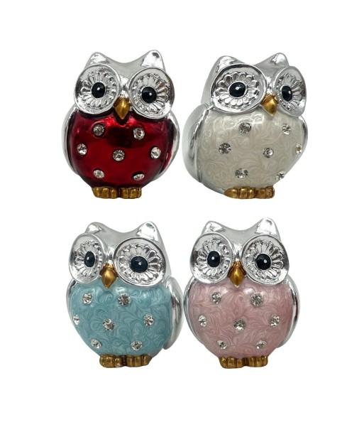 Figura Decorativa de Búho en Resina, Colección Clásica, Miniatura Multicolor, Ideal para Regalo y Decoración