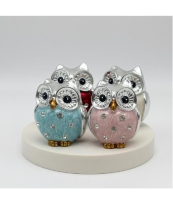 Figura Decorativa de Búho en Resina, Colección Clásica, Miniatura Multicolor, Ideal para Regalo y Decoración