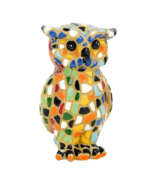 Figura Decorativa de Búho en Resina, Diseño Multicolor, Ideal para Decoración del Hogar, Regalo Original y Elegante