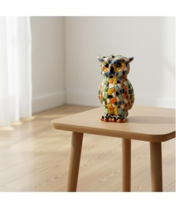 Figura Decorativa de Búho en Resina, Diseño Multicolor, Ideal para Decoración del Hogar, Regalo Original y Elegante