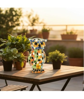 Figura Decorativa de Búho en Resina, Diseño Multicolor, Ideal para Decoración del Hogar, Regalo Original y Elegante