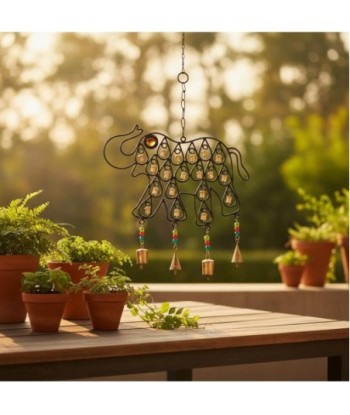 Colgante de Elefante con Campana Decorativa, Adorno Étnico, Ideal para Decoración de Hogar, Regalo Único