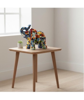 Figura Decorativa de Elefante en Resina Multicolor - Arte Pop Moderno para Colección y Decoración del Hogar