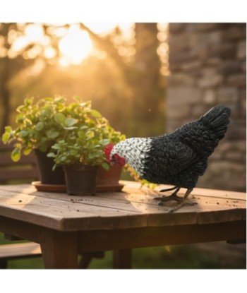 Figura Decorativa Gallina Rústica para Hogar, Adorno Animal de Resina, Ideal para Decoración de Interiores y
