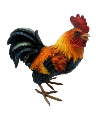 Figura Decorativa de Gallo en Resina, Colección Rústica, Ideal para Decoración de Hogar, Artesanía Detallada