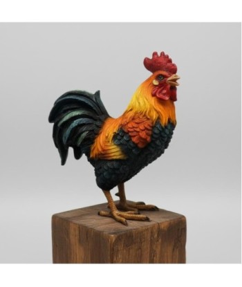 Figura Decorativa de Gallo en Resina, Colección Rústica, Ideal para Decoración de Hogar, Artesanía Detallada