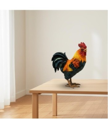 Figura Decorativa de Gallo en Resina, Colección Rústica, Ideal para Decoración de Hogar, Artesanía Detallada