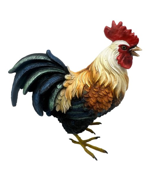 Figura Decorativa de Gallo Rústico para Hogar - Decoración de Animales de Resina - Estilo Campestre - Ideal para