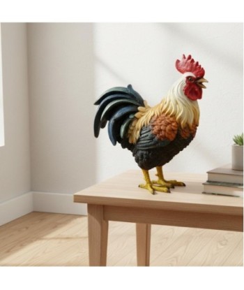 Figura Decorativa de Gallo Rústico para Hogar - Decoración de Animales de Resina - Estilo Campestre - Ideal para