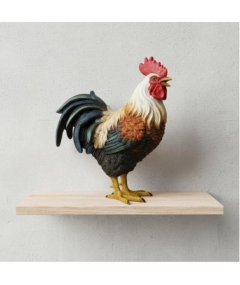 Figura Decorativa de Gallo Rústico para Hogar - Decoración de Animales de Resina - Estilo Campestre - Ideal para