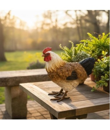 Figura Decorativa de Gallina Rústica para Hogar, Decoración de Animales de Resina, Ideal para Regalos y Colecciones