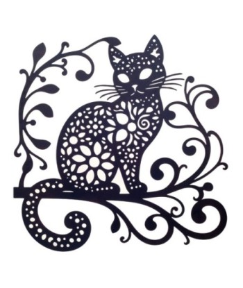 Adorno de Pared con Figura de Gato en Metal, Decoración Moderna y Elegante para Hogar, Diseño Artístico y Duradero.