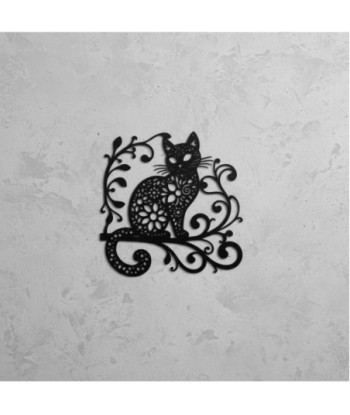Adorno de Pared con Figura de Gato en Metal, Decoración Moderna y Elegante para Hogar, Diseño Artístico y Duradero.
