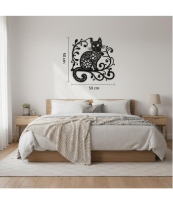 Adorno de Pared con Figura de Gato en Metal, Decoración Moderna y Elegante para Hogar, Diseño Artístico y Duradero.