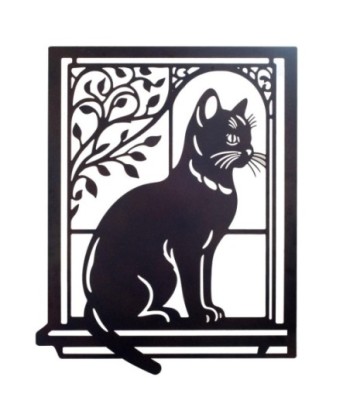 Adorno de Pared Gato Decorativo, Diseño Original de Metal, Ideal para Decoración de Hogar, Regalo para Amantes