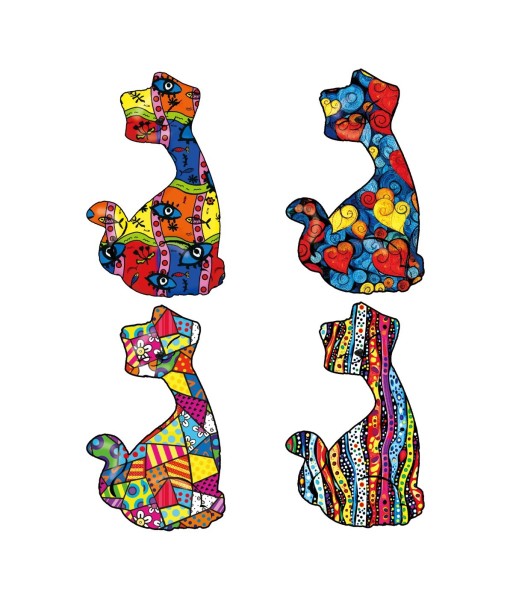 Figura Decorativa de Gato Pop Art, Resina, Diseño Moderno, Ideal para Decoración del Hogar, Regalo Creativo