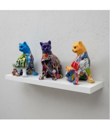 Figura Decorativa de Gato Pequeño Multicolor - Set de 3 - Arte Pop Moderno para Decoración de Hogar y Oficina