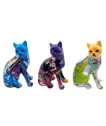 Figura Decorativa de Gato en Resina, Diseño Pop Art, Estilo Moderno, Ideal para Decoración de Hogar y Oficina