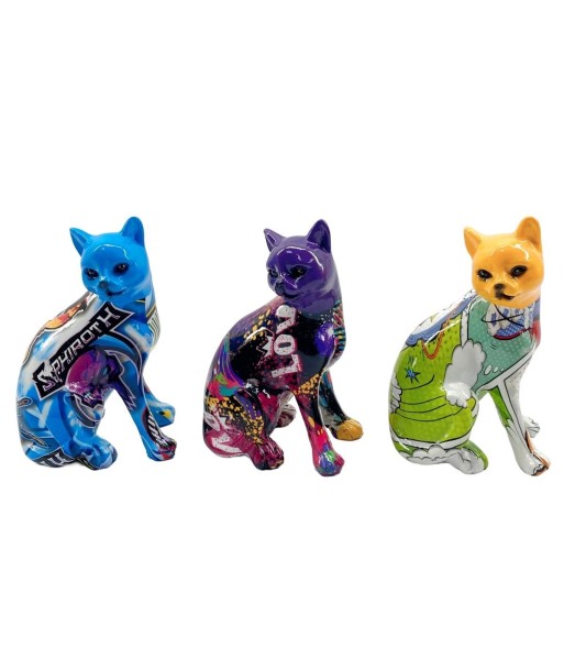 Figura Decorativa de Gato en Resina, Diseño Pop Art, Estilo Moderno, Ideal para Decoración de Hogar y Oficina