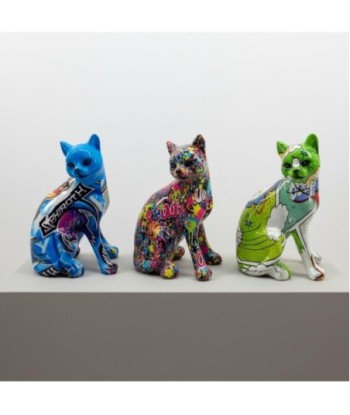 Figura Decorativa de Gato en Resina, Diseño Pop Art, Estilo Moderno, Ideal para Decoración de Hogar y Oficina
