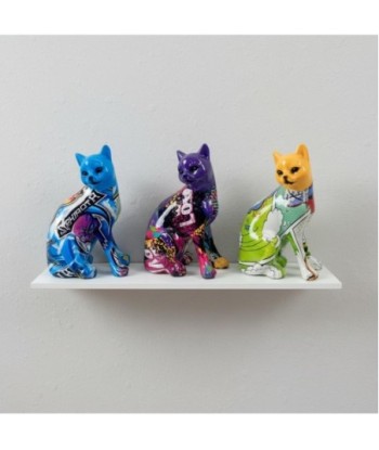 Figura Decorativa de Gato en Resina, Diseño Pop Art, Estilo Moderno, Ideal para Decoración de Hogar y Oficina