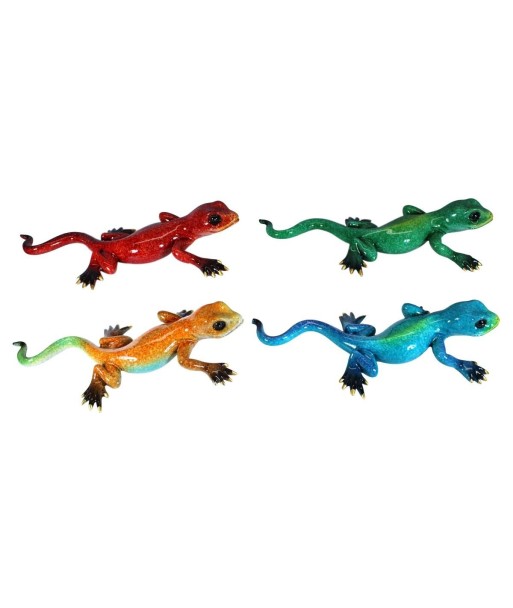 Figura Decorativa de Lagarto Multicolor en Resina, Diseño Pop Art, Ideal para Decoración Moderna y Original del