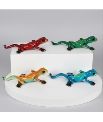 Figura Decorativa de Lagarto Multicolor en Resina, Diseño Pop Art, Ideal para Decoración Moderna y Original del