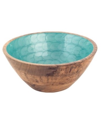 Cuenco de Madera Azul para Decoración y Almacenamiento, Ideal para Hogar, Oficina y Regalos Originales