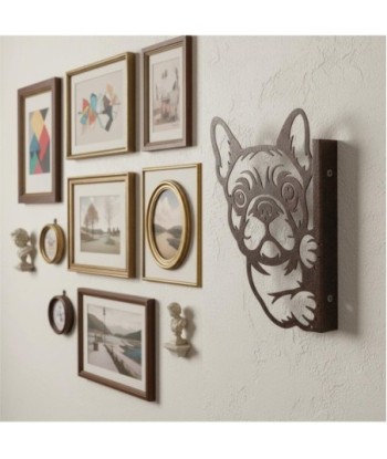 Adorno de Pared Perro, Decoración Metálica Estilo Étnico, Figura Decorativa para Hogar y Oficina, Regalo Original