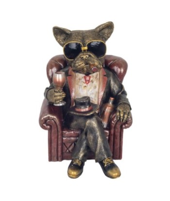 Figura Decorativa Bulldog Resina Realista para Hogar y Oficina, Estatua de Perro Contemporánea, Ideal para Regalo