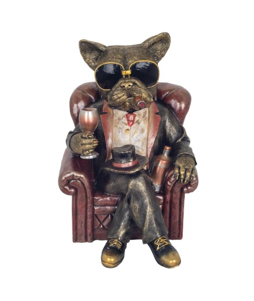 Figura Decorativa Bulldog Resina Realista para Hogar y Oficina, Estatua de Perro Contemporánea, Ideal para Regalo