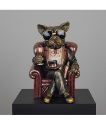 Figura Decorativa Bulldog Resina Realista para Hogar y Oficina, Estatua de Perro Contemporánea, Ideal para Regalo