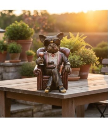 Figura Decorativa Bulldog Resina Realista para Hogar y Oficina, Estatua de Perro Contemporánea, Ideal para Regalo