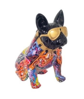 Figura Decorativa Bulldog Multicolor de Resina - Arte Moderno para Decoración de Hogar - Regalo Perfecto para