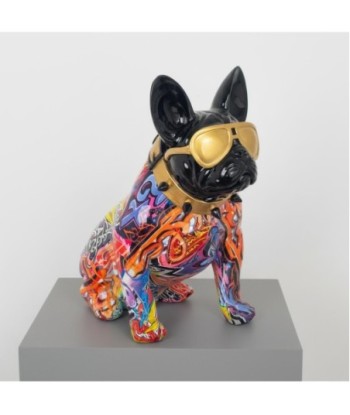 Figura Decorativa Bulldog Multicolor de Resina - Arte Moderno para Decoración de Hogar - Regalo Perfecto para