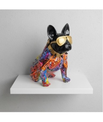 Figura Decorativa Bulldog Multicolor de Resina - Arte Moderno para Decoración de Hogar - Regalo Perfecto para