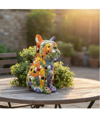 Figura Decorativa de Perro Pop Art, Resina Multicolor, Ideal para Hogar y Oficina, Regalo Original y Moderno